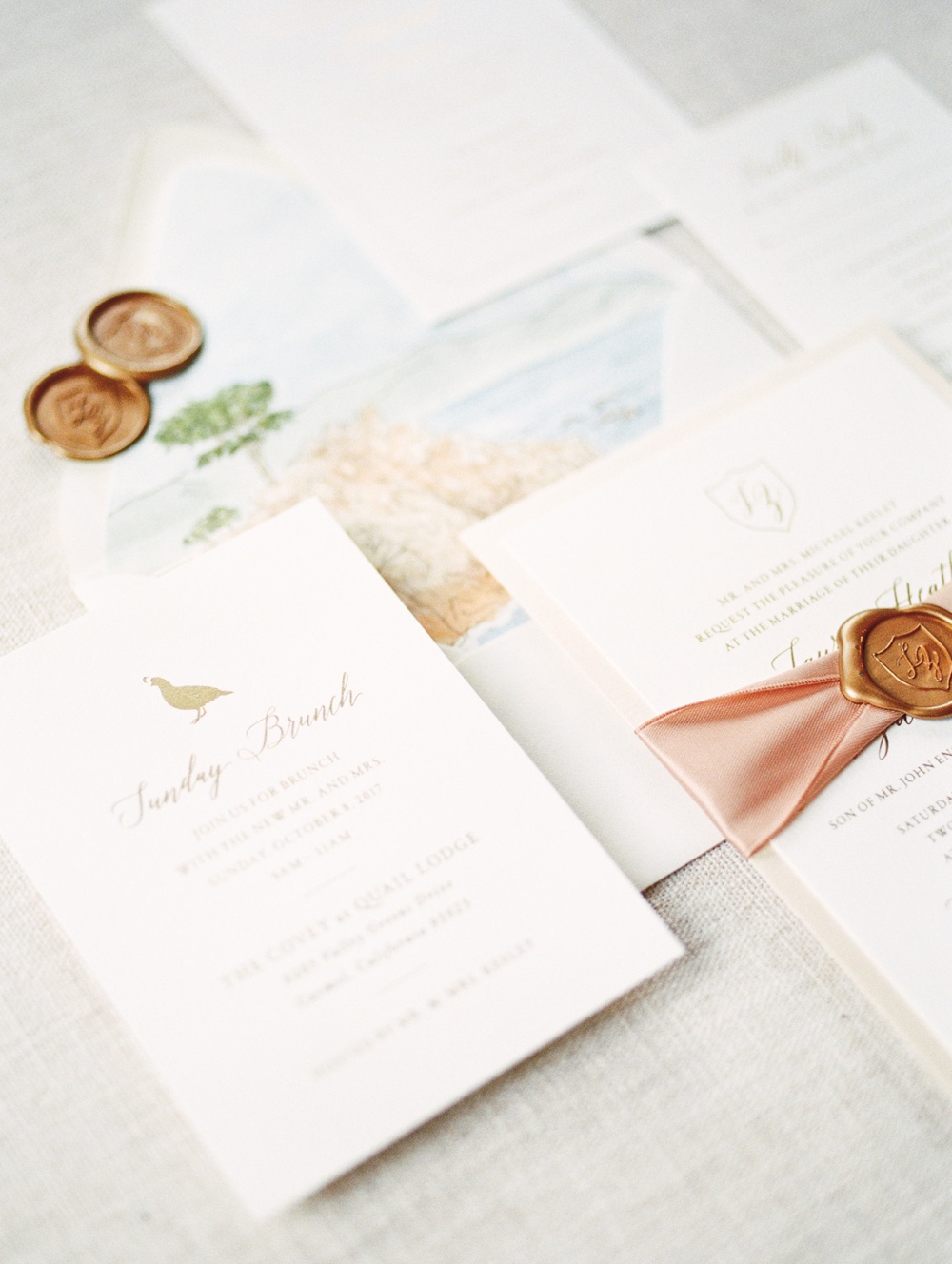 Luxury Stationary Designer Blush and watercolor suite