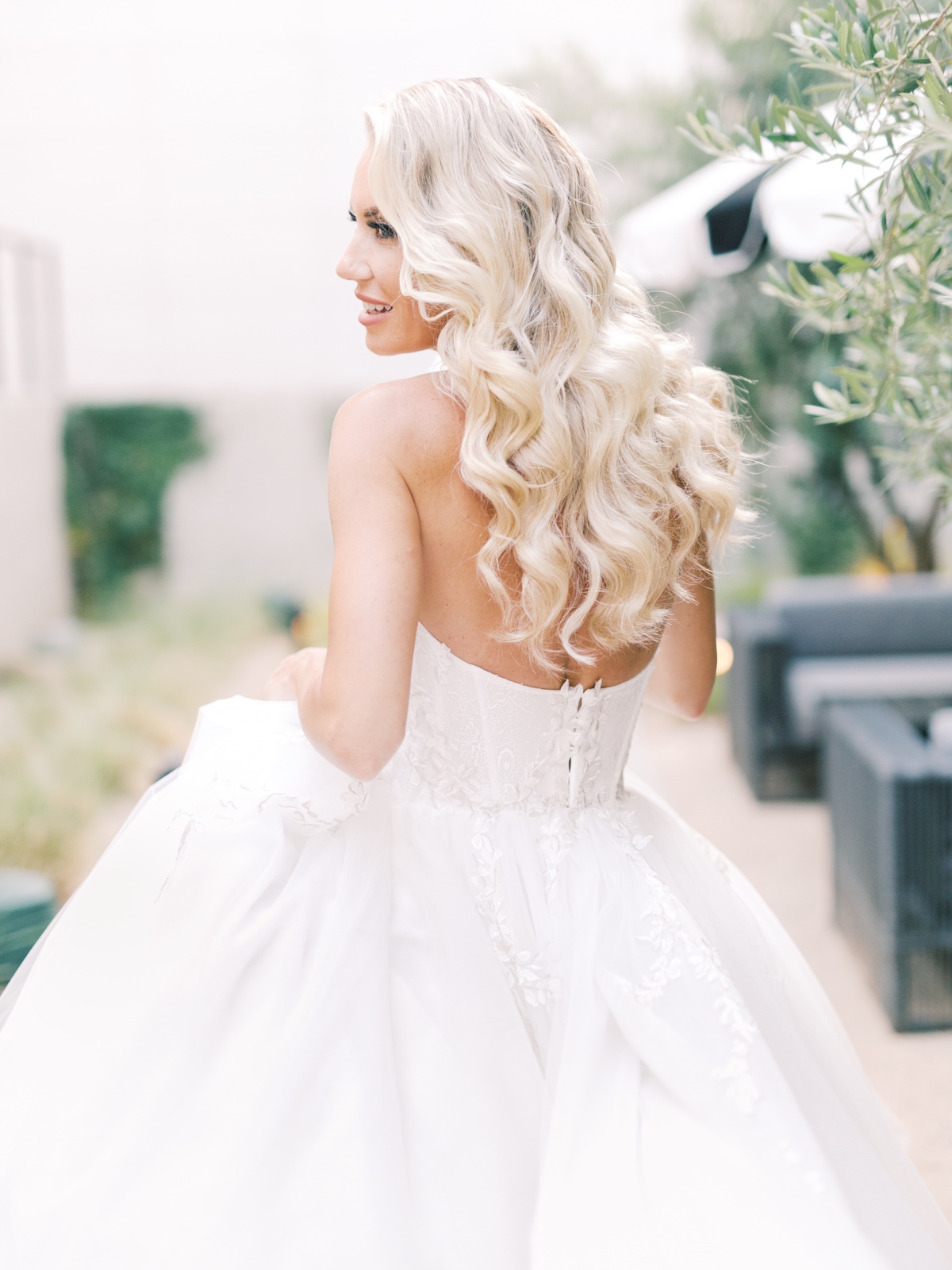 Beautiful bridal hair inspiration at The Guild Hotel San Diego wedding venue | Shot on film by Mandy Ford Photography