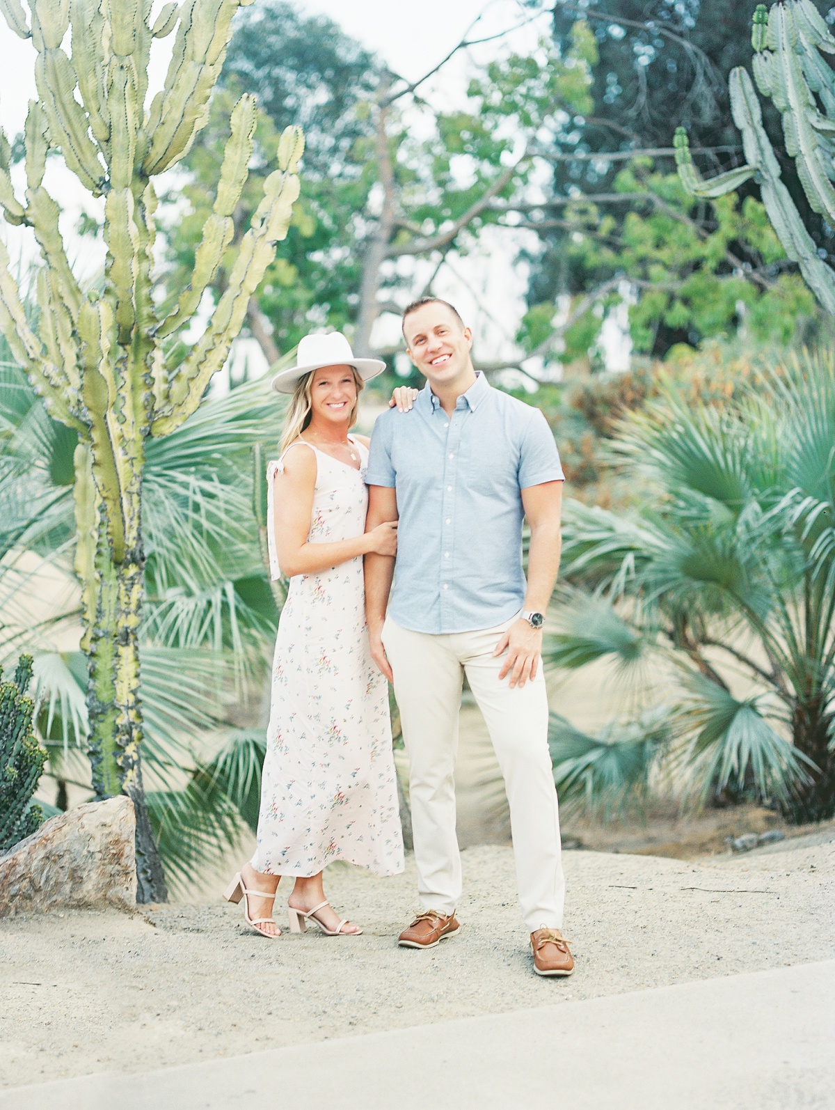 Engagement Photos With A Hat Cactus Garden Balboa Park Shot by San Diego Wedding Photographer Mandy Ford